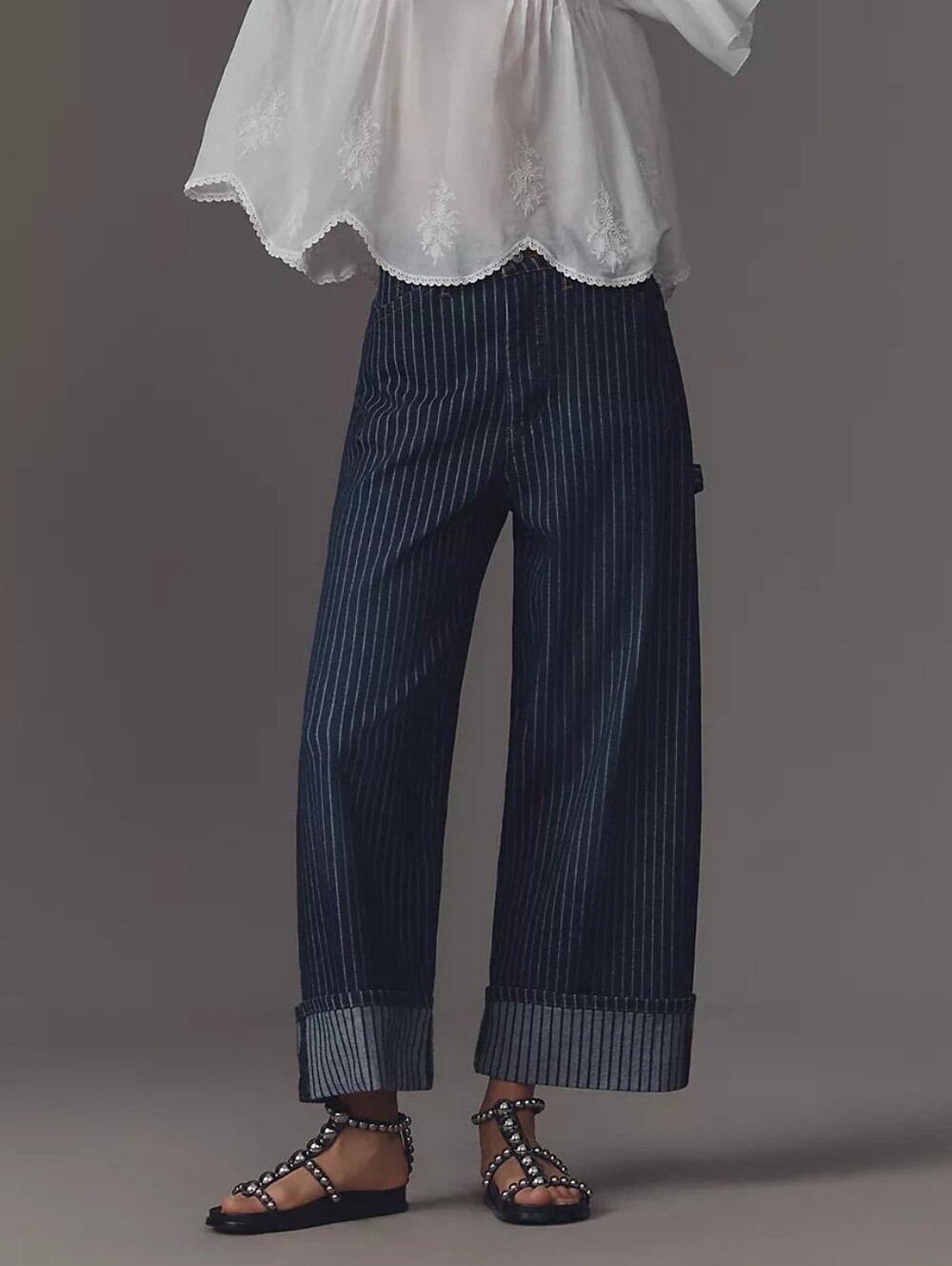 Anthropologie Pilcro Kayden High-Rise Railroad Stripe Carpenter Barrel Jeans